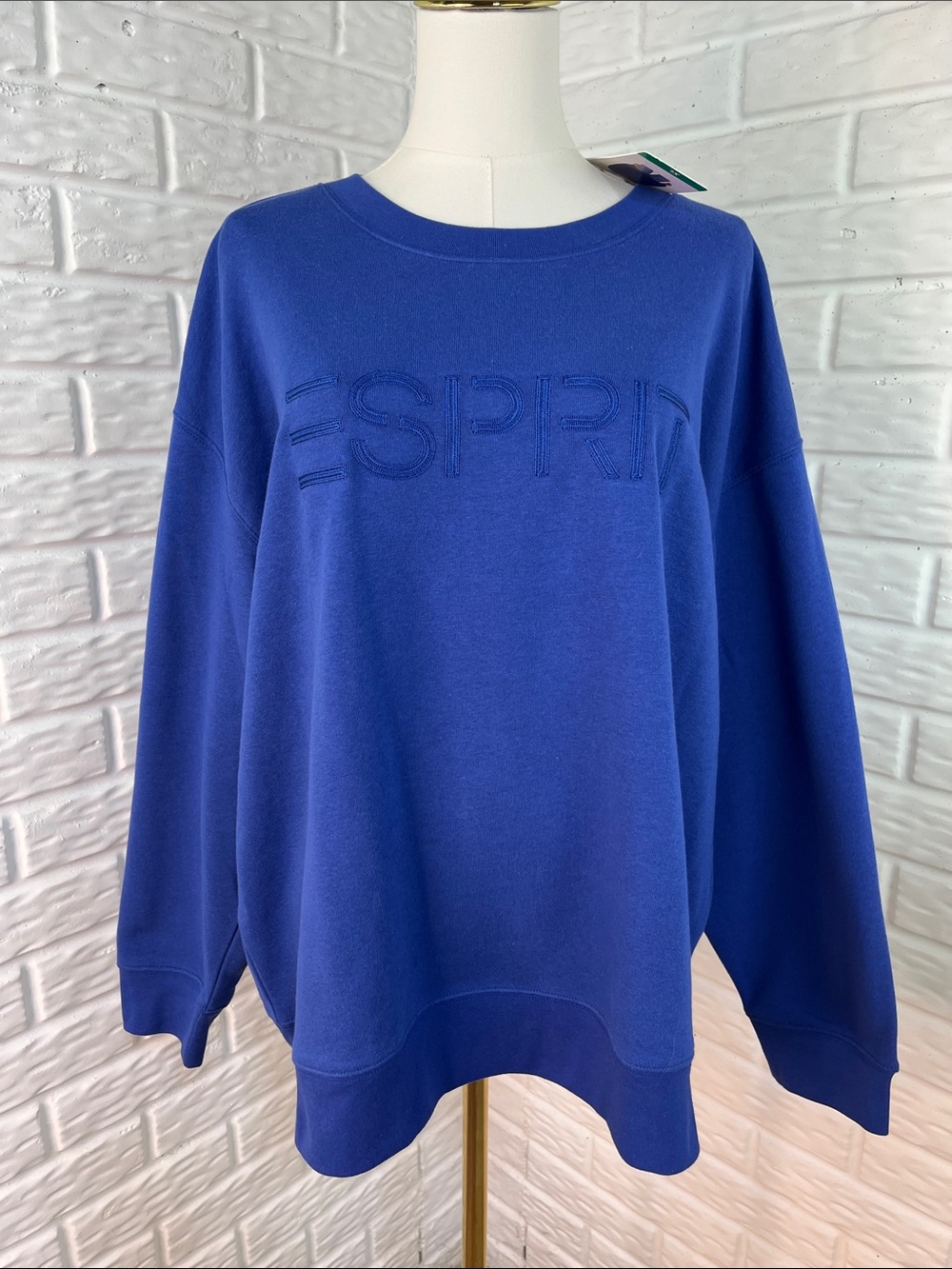 ESPRIT SWEATSHIRT ROYAL BLUE EMBROIDERED LOGO SZ XL NWT